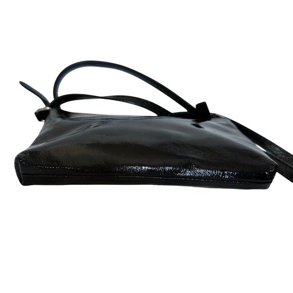 Cole Haan Ali‎ Mini Jitney Black Patent Leather Shoulder Crossbody Bag - Picture 3 of 8